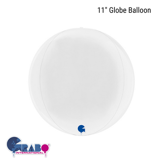 Grabo Foil Balloon White Globe 11"