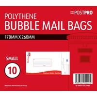 10pk Bubble Mailing Bag Small 170x260mm