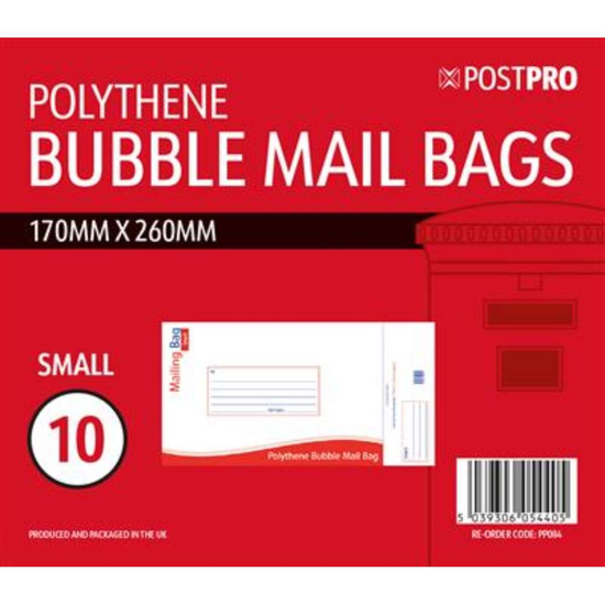 10pk Bubble Mailing Bag Small 170x260mm