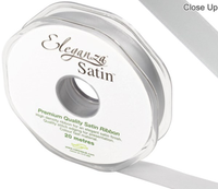 Eleganza Satin Ribbon Silver 15mm x 20m