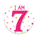Six small Tiger Feet birthday badges featuring the number 7, ideal for celebrating age-specific milestones.