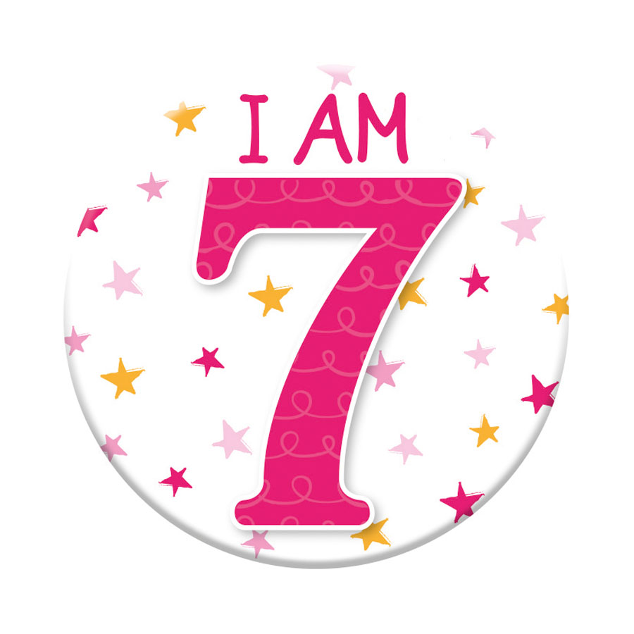 Six small Tiger Feet birthday badges featuring the number 7, ideal for celebrating age-specific milestones.