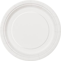 Unique 8 Pack Plates Bright White Round 9