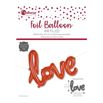 Foil Balloon Script Love In Red 28
