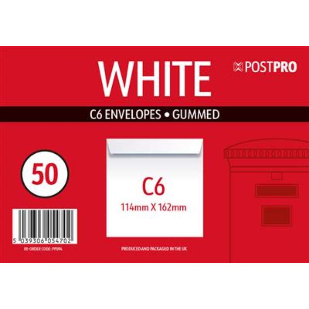 50pk Envelopes C6 Pack