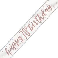 Unique Banner Rose Gold Glitz Age 70 9ft