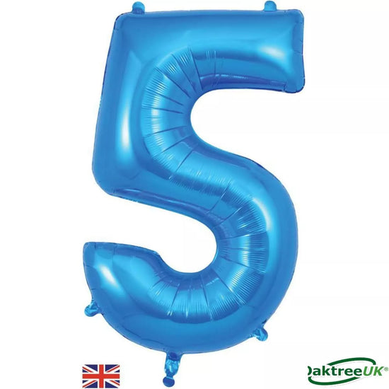 Oaktree Foil Balloon Blue 34" Number 5