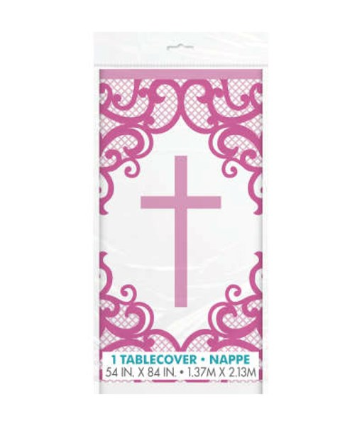 Unique Tablecover Pink Cross 54" x 84