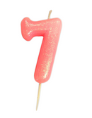 Creative Party Candle Number 7 Glitter Pink 7cm