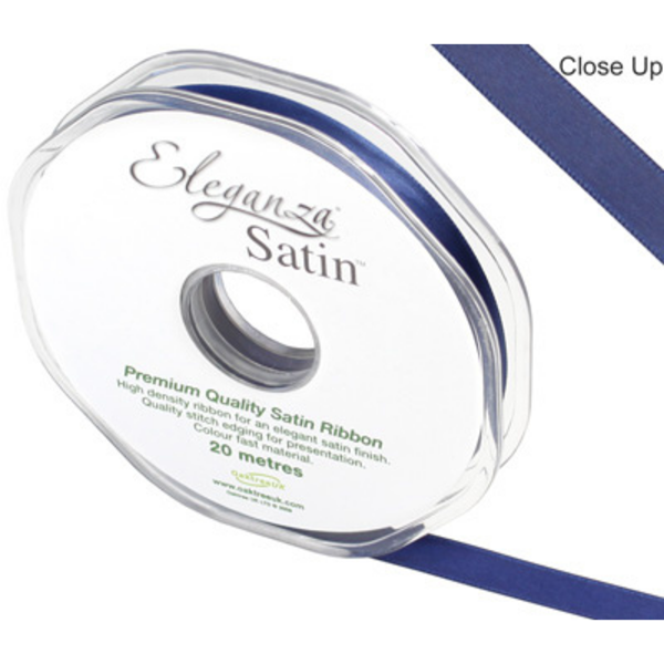 Eleganza Satin Ribbon Midnight Blue 10mm x 20m