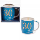 Blue Tiger Feet Mug for age 30 by Tiger Feet, featuring a fun tiger paw print design on ceramic mug.