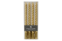 Sifcon 4 Pack Candle Twist Taper Gold 25cm