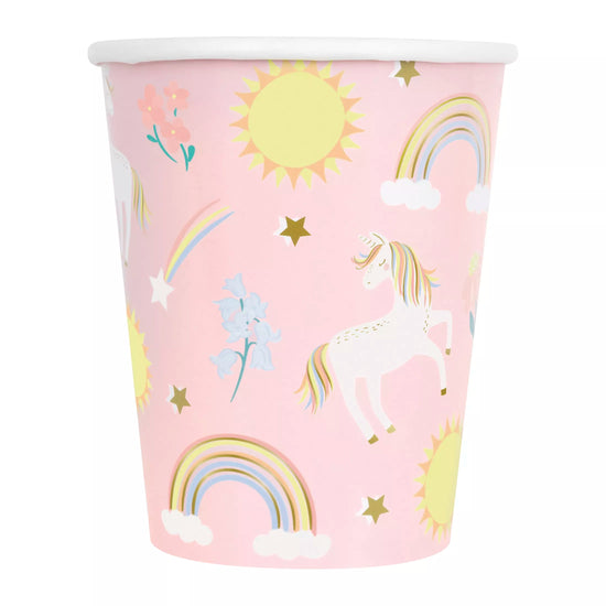 Unique Dainty Unicorn 9oz Paper Cups 8pk