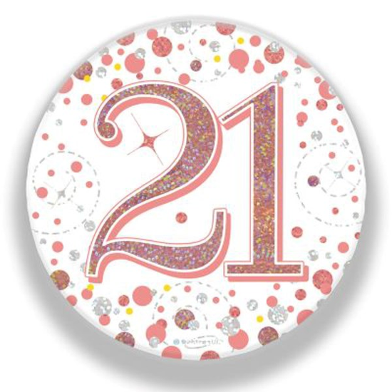 Oaktree Sparkling Fizz Badge Age 21 Rose Gold 3