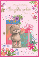 Simon Elvin C50 birthday cards for daughter-in-law, six-pack, featuring colorful designs and special birthday messages.