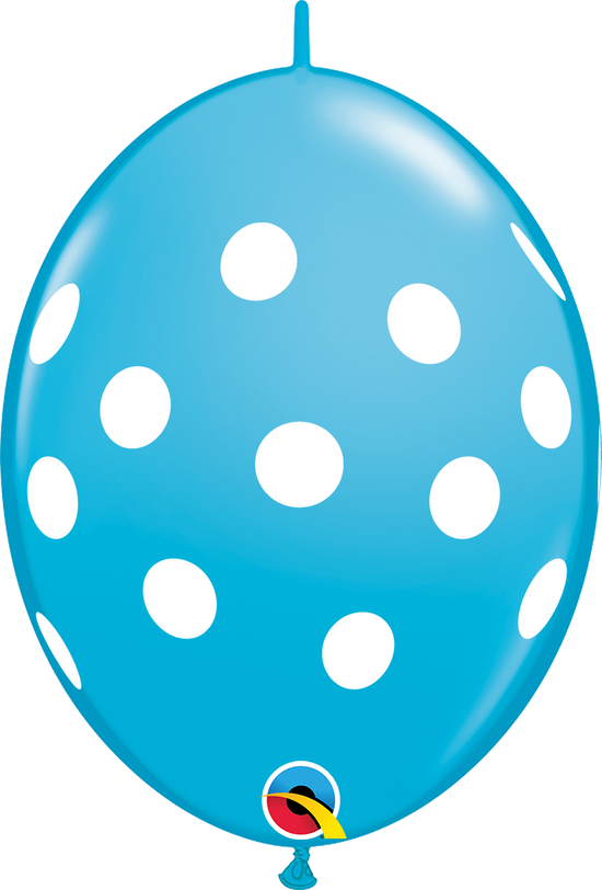 Qualatex Robin's Egg Dots 12" Quicklink Latex 50pk
