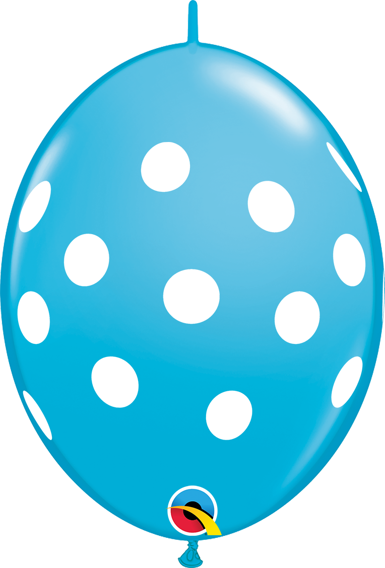 Qualatex Robin's Egg Dots 12" Quicklink Latex 50pk