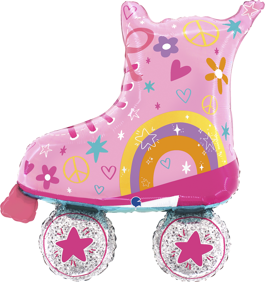 Pink Roller Skates 33" Foil Balloon