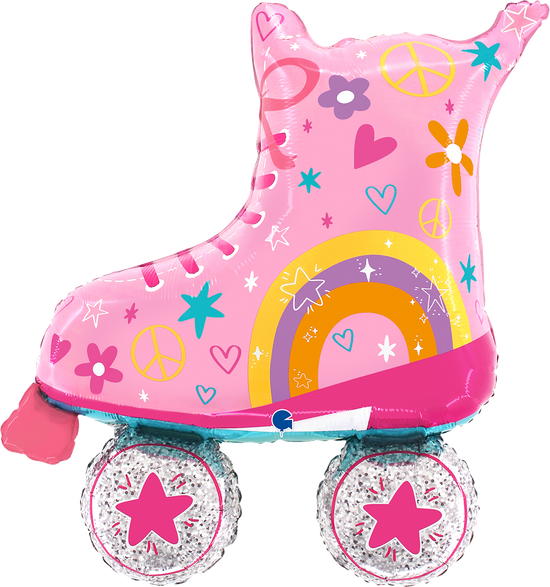 Pink Roller Skates 33" Foil Balloon