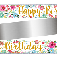 Simon Elvin Banner Happy Birthday Floral 9ft