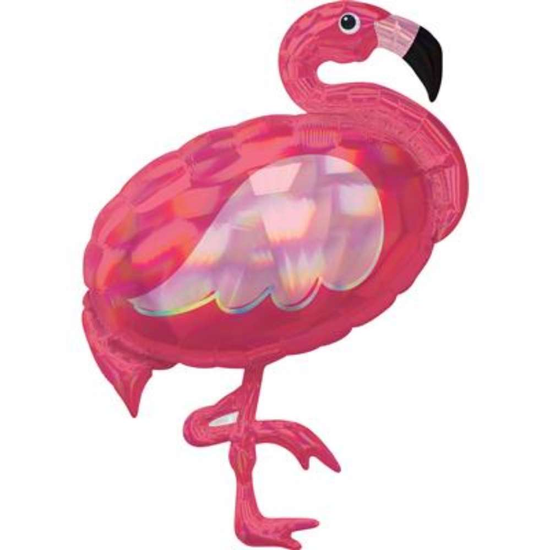 Anagram Hologrpahic Pink Flamingo 33" Foil Balloon