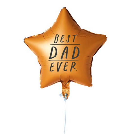 Best Ever Dad 18" Gold Star Foil Balloon
