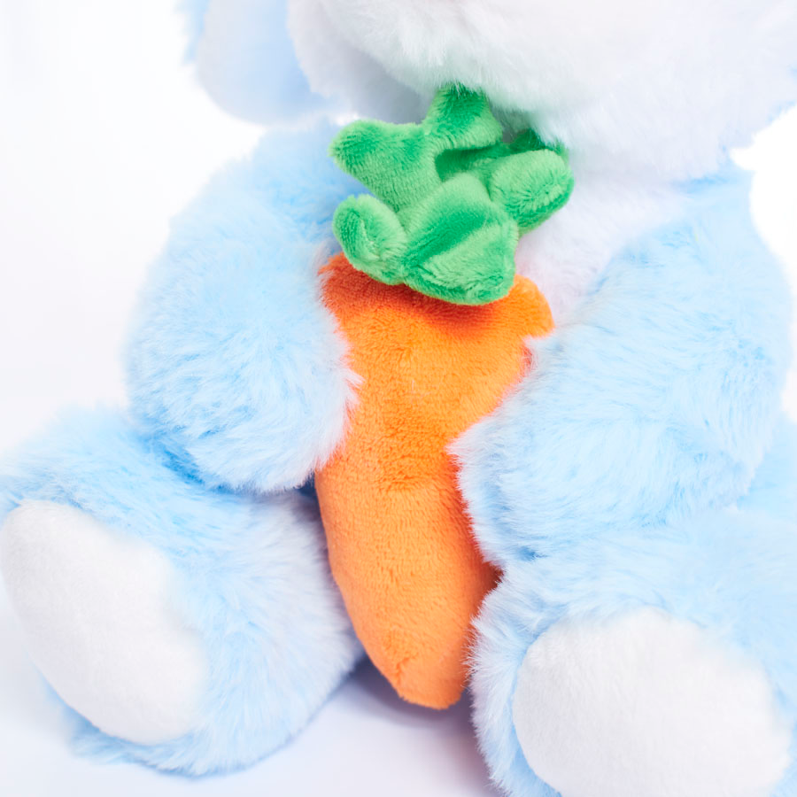 Tiger Feet Soft Toy Bunny With Carrot Blue 20cm