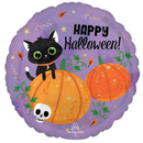 Foil Balloon 18" Cats & Pumpkin Halloween