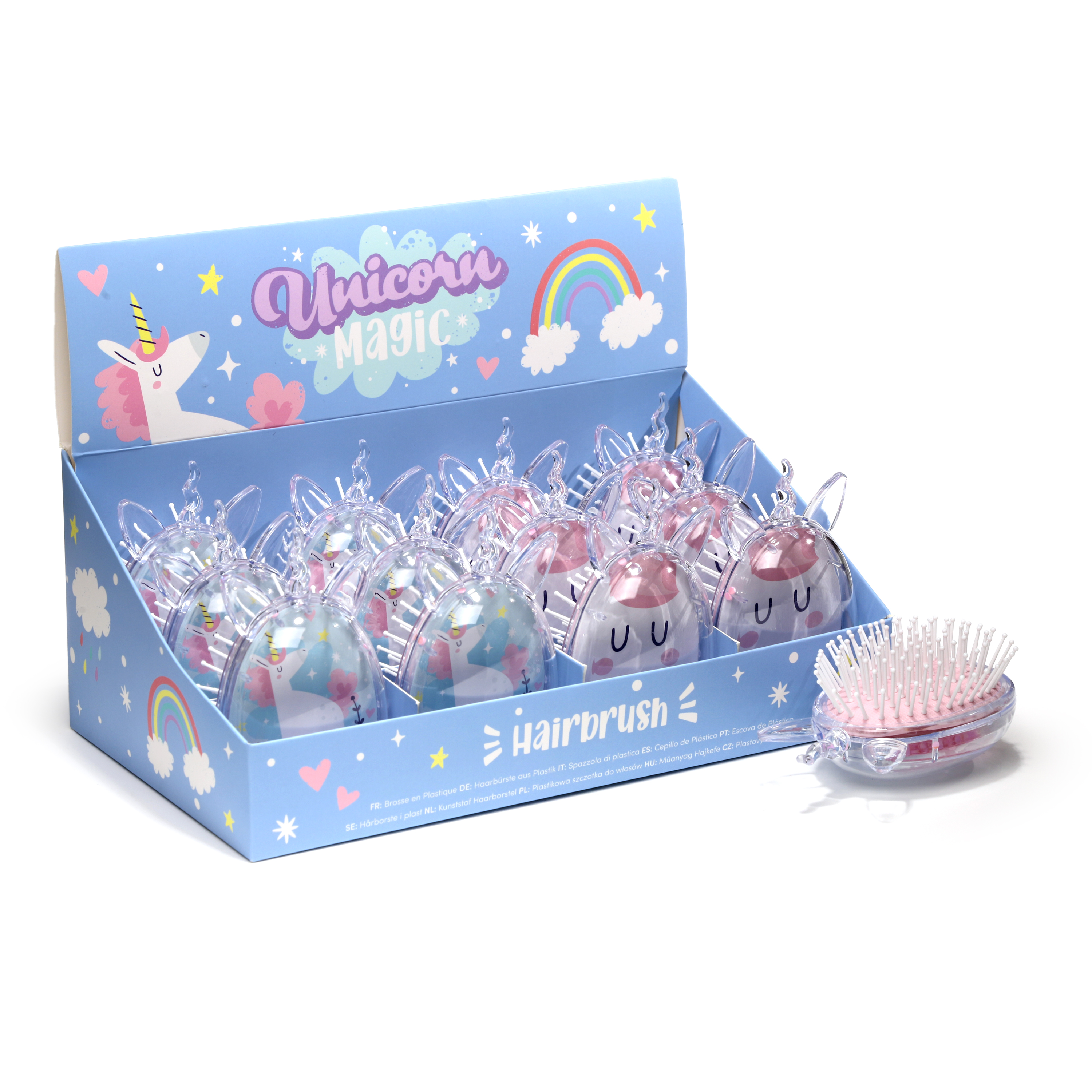 Shaped Glitter Hair Brush Unicorn Magic