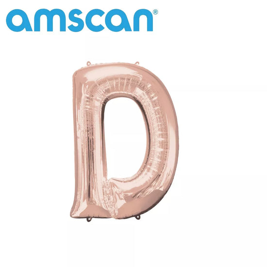 Anagram Foil Balloon Rose Gold 16" Letter D