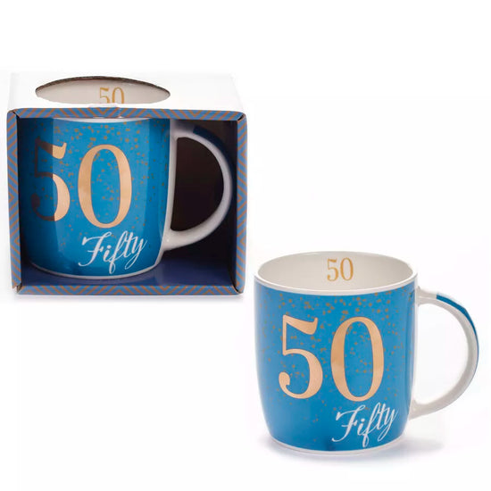 Tiger Feet Mug Age 50 Blue