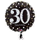 Anagram 30th Black & Gold 18" Foil Balloon