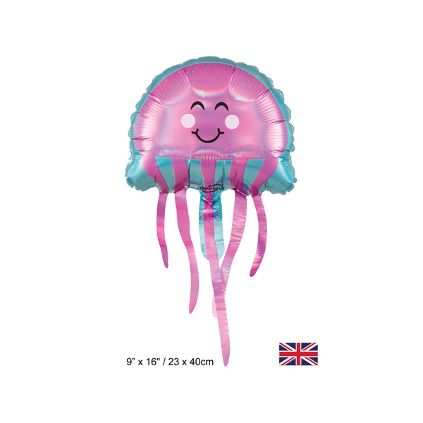 Oaktree Foil Balloon Iridescent Jellyfish 9"