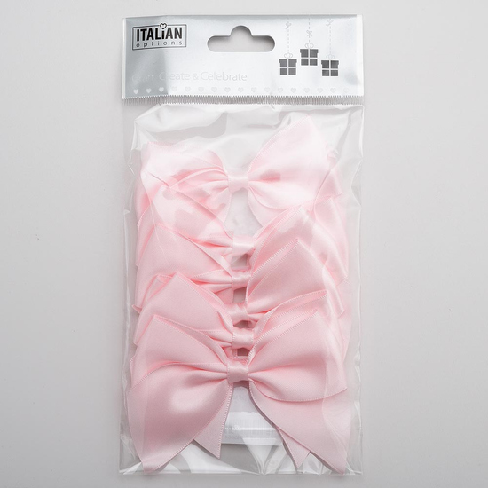 Italian Options 6 Pack Ribbon Bows Pale Pink 10cm