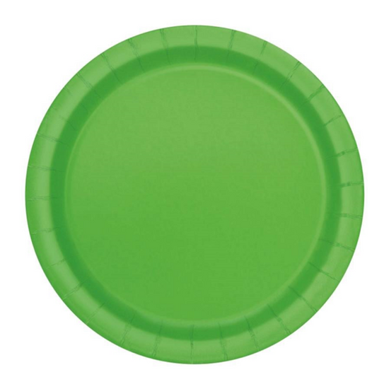 Unique 16 Pack Plates Lime Green Round 9