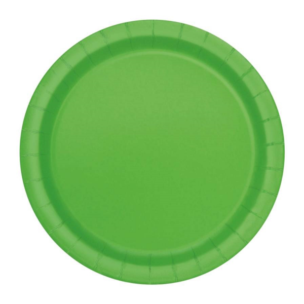 Unique 16 Pack Plates Lime Green Round 9