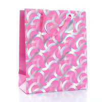 Gift Bag Pink/Silver Pattern Medium 6pk