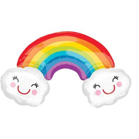 Anagram Foil Balloon Rainbow With Clouds 37"