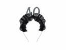 Birthday Age 40 Black Ruffle Headband 12x19.5cm