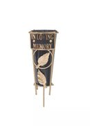 David Fischoff grave vase in loving memory, 36cm keepsake with intricate design, suitable for memorial floral arrangements.