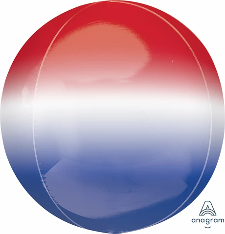 Anagram Red,White & Blue Ombre 15" Orbz Balloon
