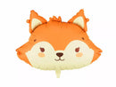 PartyDeco 22-inch foil balloon featuring a colorful fox design, perfect for festive celebrations and party decorations.