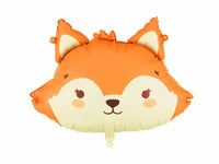 PartyDeco 22-inch foil balloon featuring a colorful fox design, perfect for festive celebrations and party decorations.