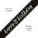Unique Banner Black Glitz Age 21 9ft