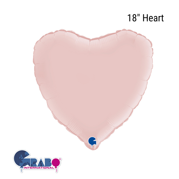 Grabo Foil Balloon Satin Pastel Pink Heart 18"