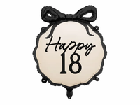 Foil Balloon 18in Pill Happy 18th Black&Cream