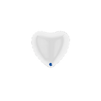 Grabo Foil Balloon White Heart 4"