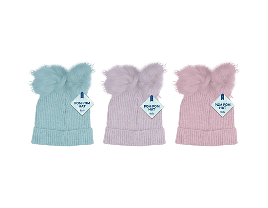 Gem Imports Pom Pom Hat Girls (Colour May Vary)