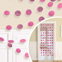 Bright Pink Glitter String Decoration 2.13M