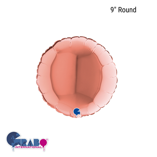 Grabo Foil Balloon Rose Gold Round 9"